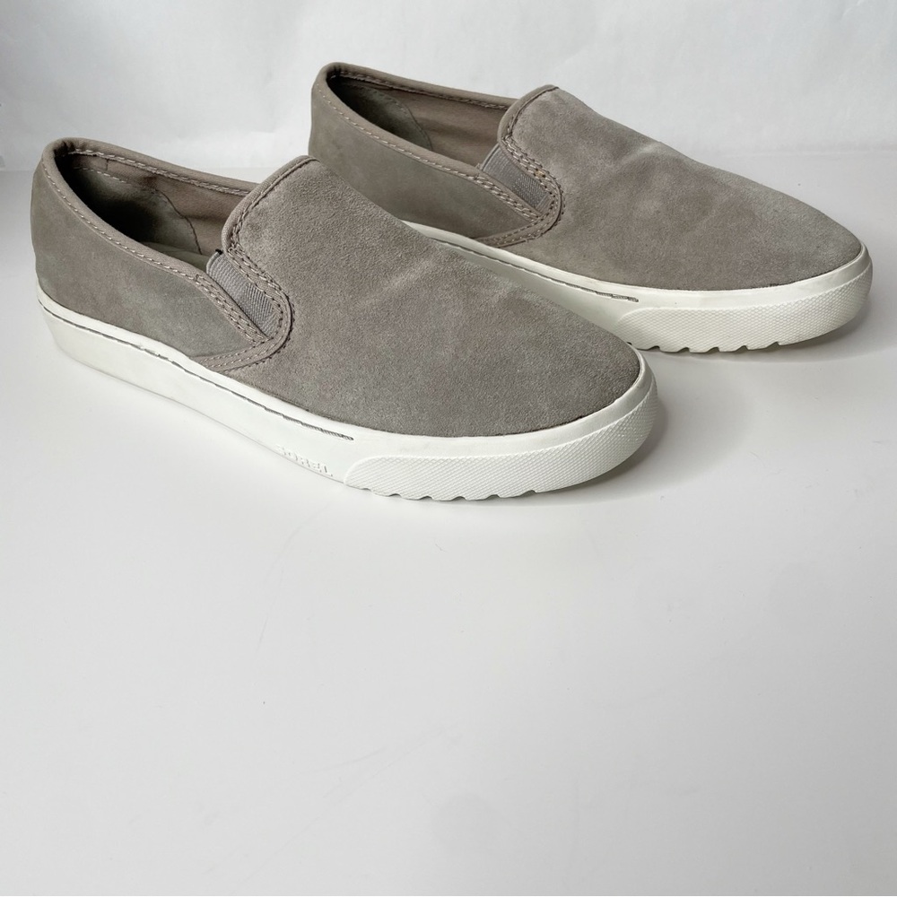 Sorel Campsneak Suede Taupe Gray Slip On Sneaker Size 9